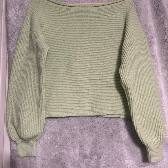 SHEIN Sage Off-the-Shoulder Sweater - Picture 1 of 4